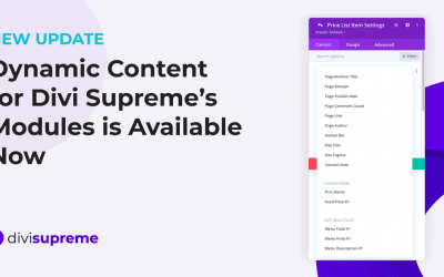 Dynamic Content for Divi Supreme’s Modules is Available Now