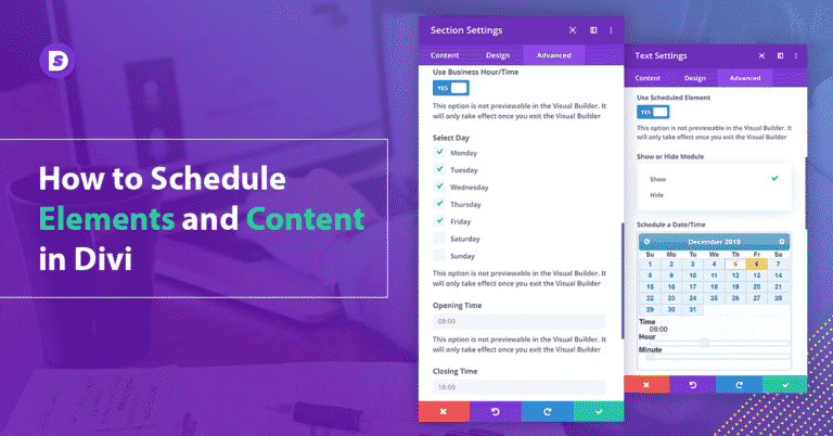 How to Schedule Elements and Content in Divi