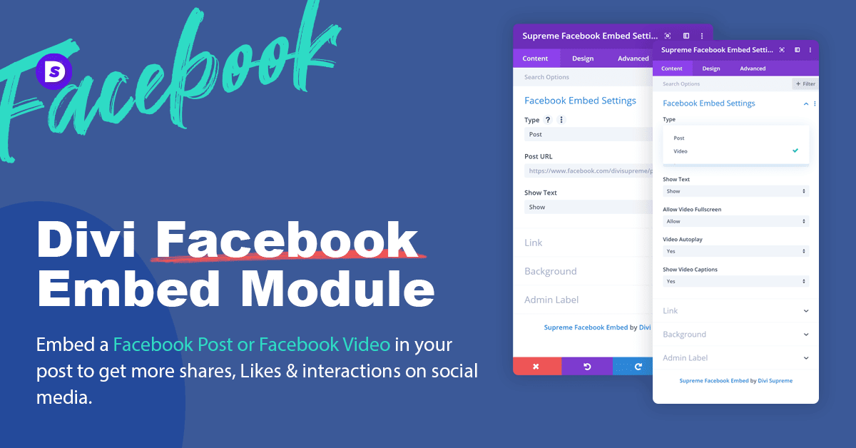 Facebook Embed Module – Divi Supreme