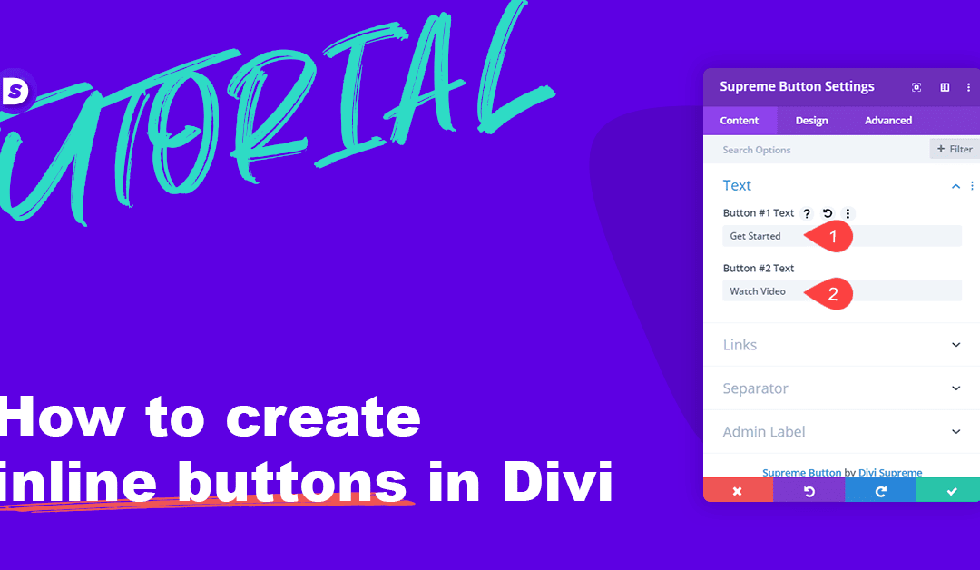 How to create inline buttons in Divi