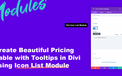 How to create a Beautiful Pricing Table with Tooltips in Divi using Icon List Module