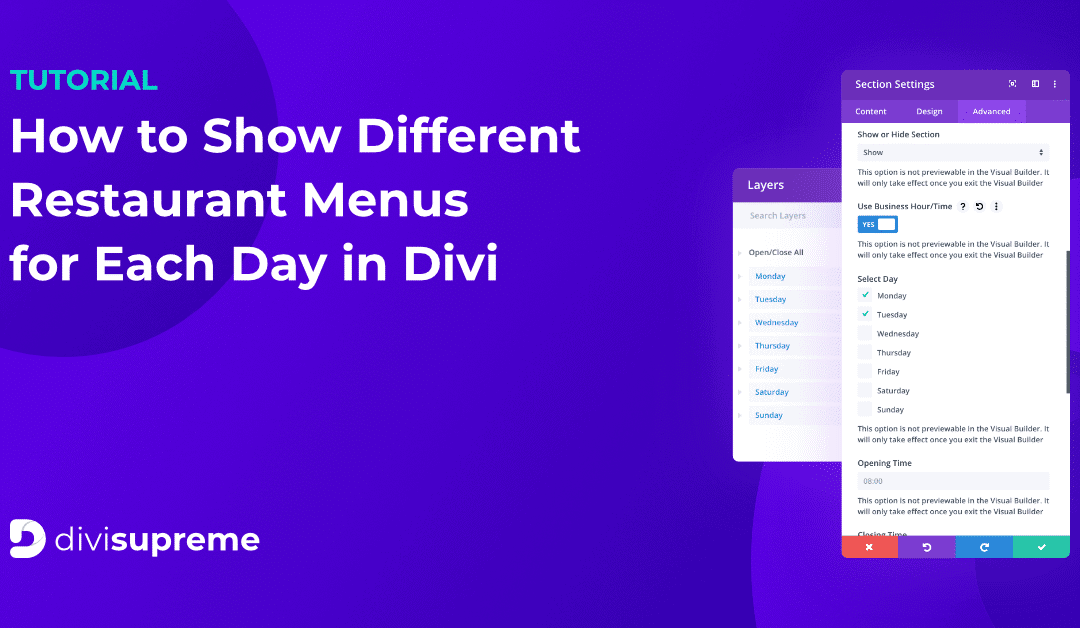 How to Show Different Restaurant Menus for Each Day in Divi