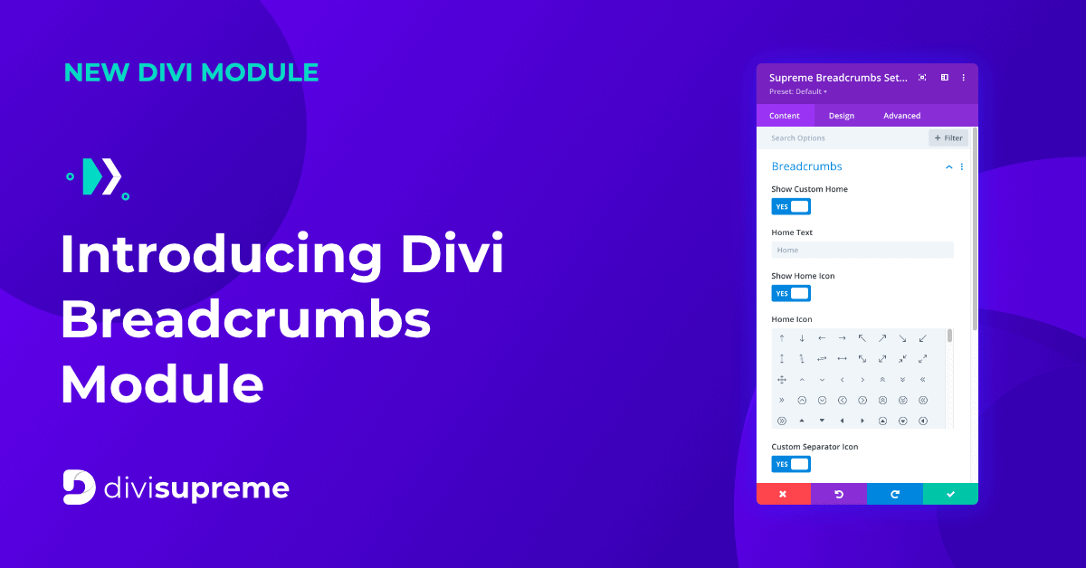 Divi Breadcrumbs Module Divi Supreme
