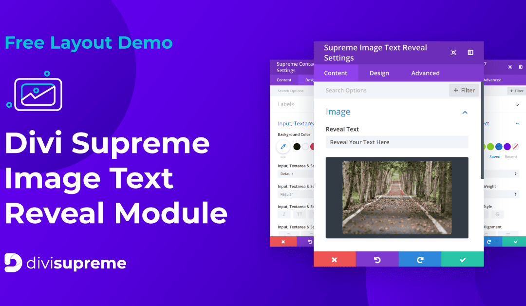 Free Layout Demo: Divi Supreme Image Text Reveal Module