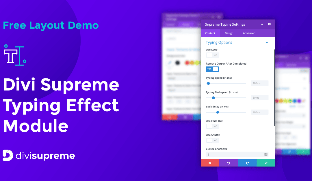 Free Layout Demo: Divi Supreme Typing Effect Module