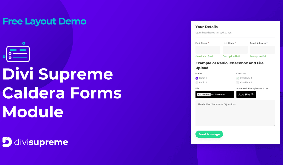 Free Layout Demo: Divi Supreme Caldera Forms Module