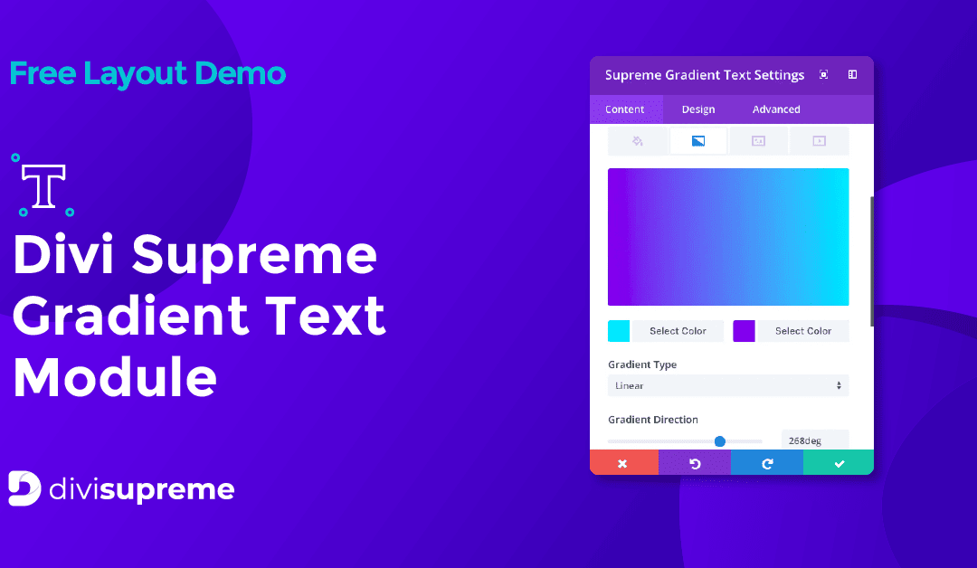 Free Layout Demo: Divi Supreme Gradient Text Module