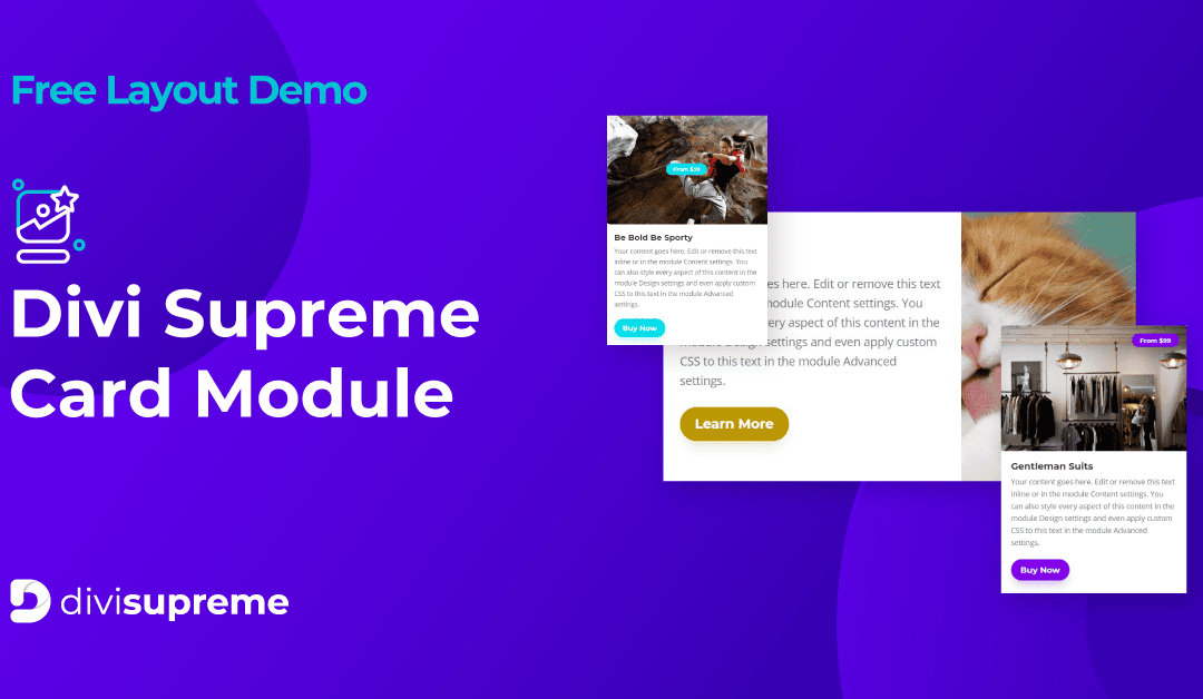 Free Layout Demo: Divi Supreme Card Module