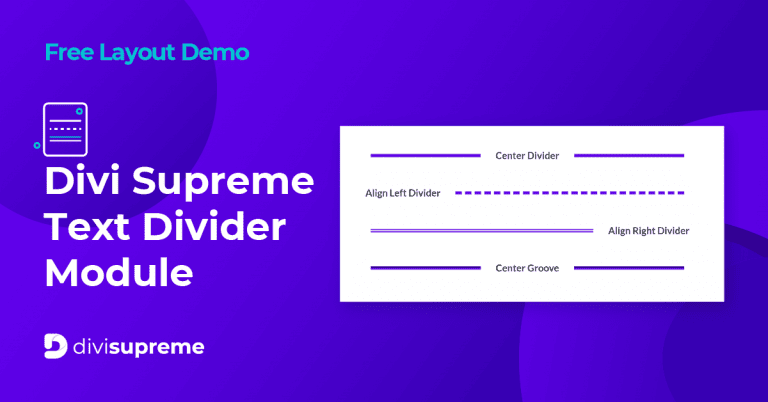 Divi Supreme Text Divider Module