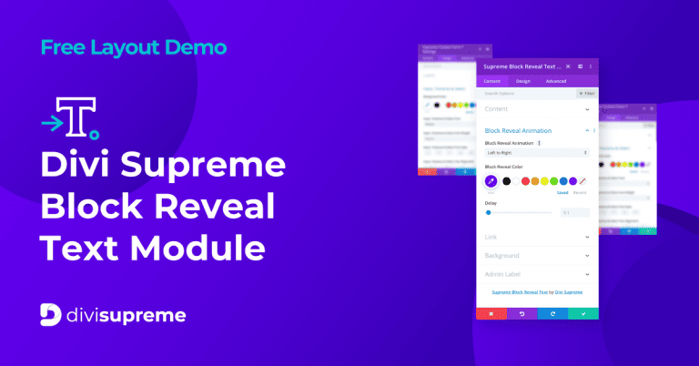 Divi Supreme Block Reveal Text Module
