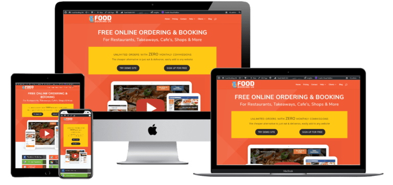 Food Booking homepage