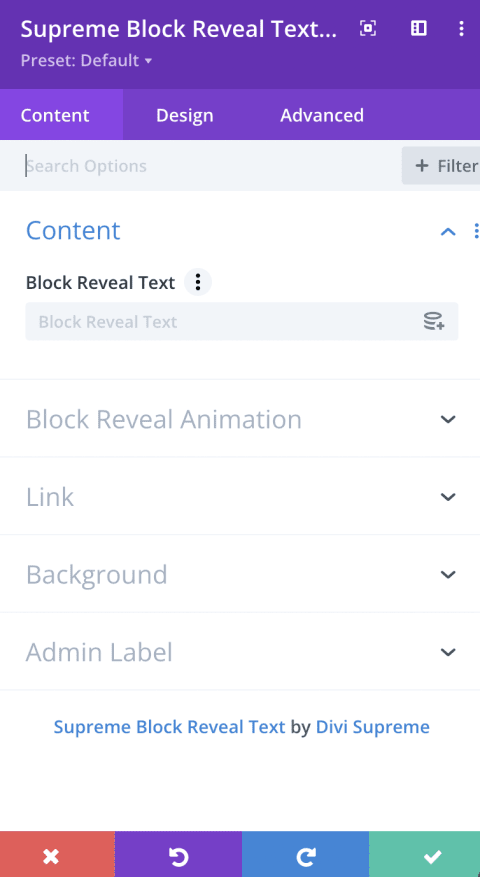 Divi Block Reveal Text Module – Divi Supreme