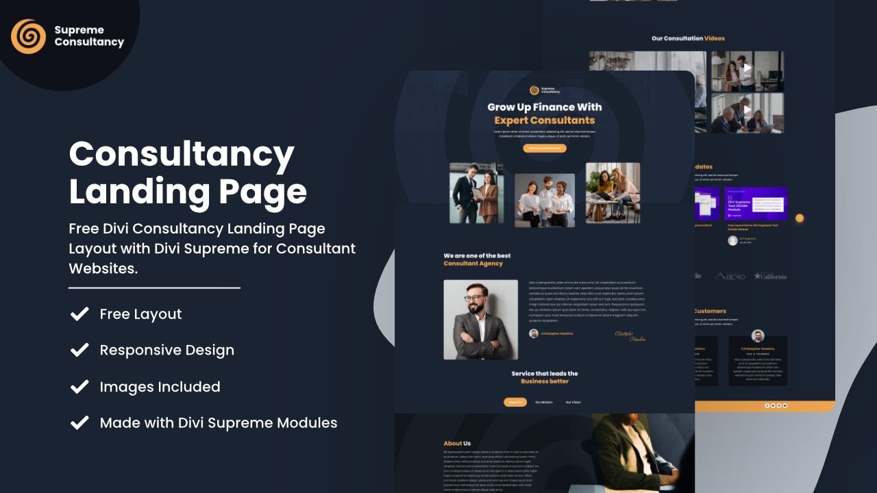 Consultancy Divi layout