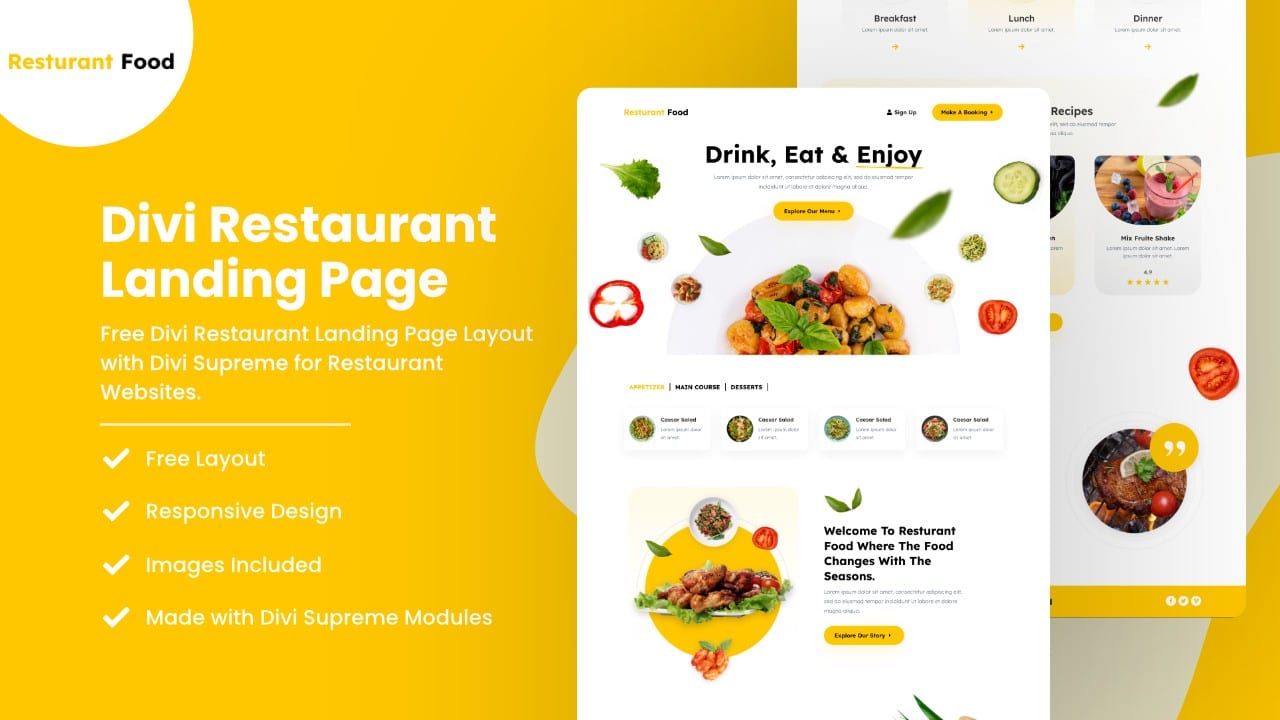 Restaurant Divi layout