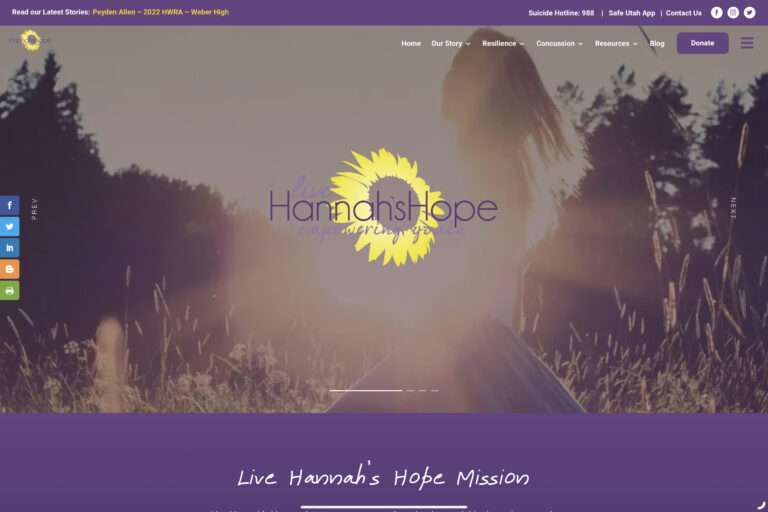 Live Hannahs Hope homepage