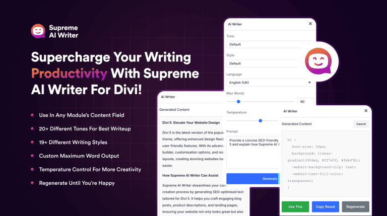 supreme-ai-writer-featured-image ai for divi 5
