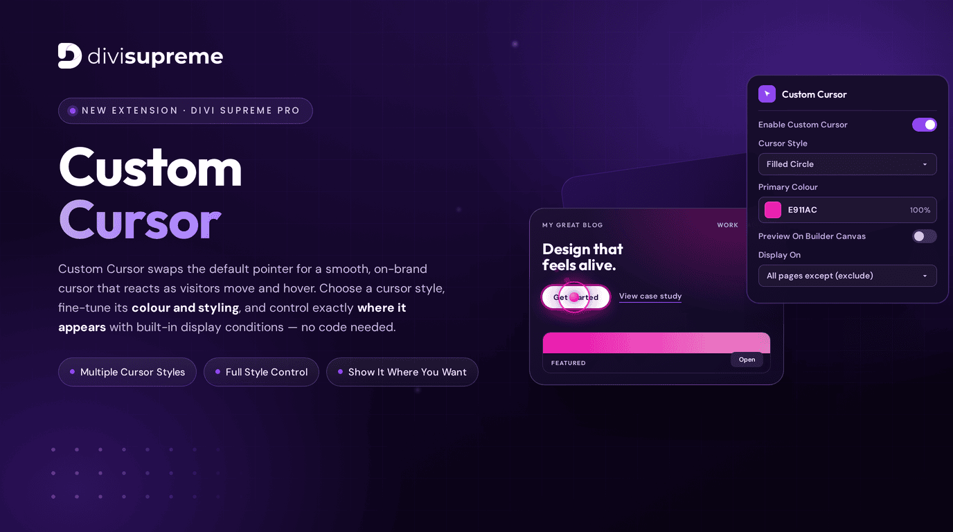 Divi Supreme Custom Cursor