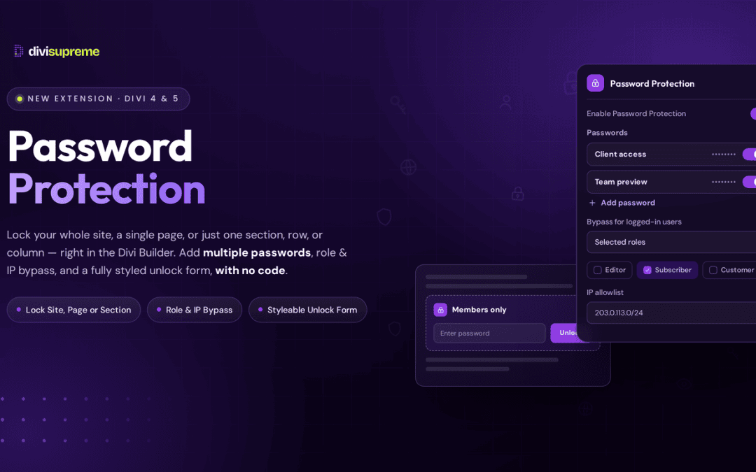 Divi Password Protection