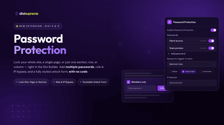 Divi Password Protection