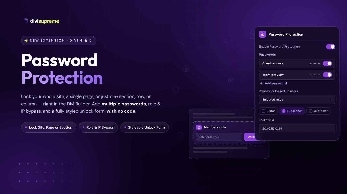 Divi Password Protection Divi Password Protection