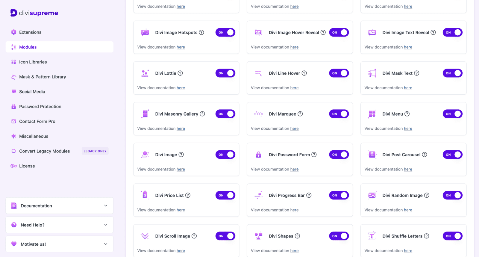 Enable the Divi Marquee module under Divi Supreme modules in the WordPress admin