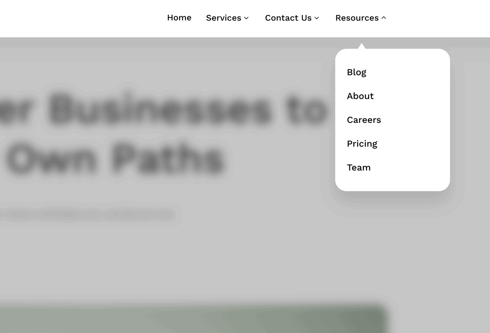 Supreme Mega Menu overlay on dropdown open, blurring the page behind the menu panel