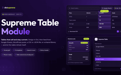 Supreme Table for Divi: Build Pricing and Comparison Tables That Stay Current