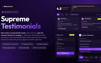 Supreme Testimonials for Divi: Collect, Approve and Reuse Real Reviews