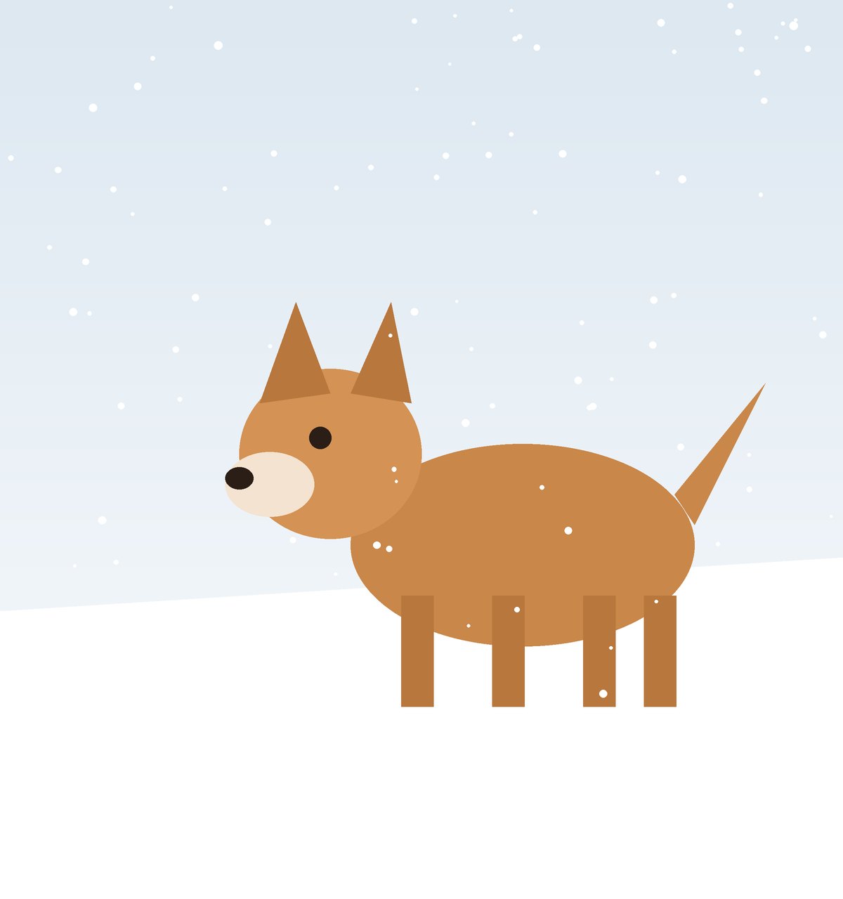Dog in the snow Illustration: dog in the snow
