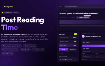 Post Reading Time for Divi: Show an Accurate Read Time on Every Post, No Code